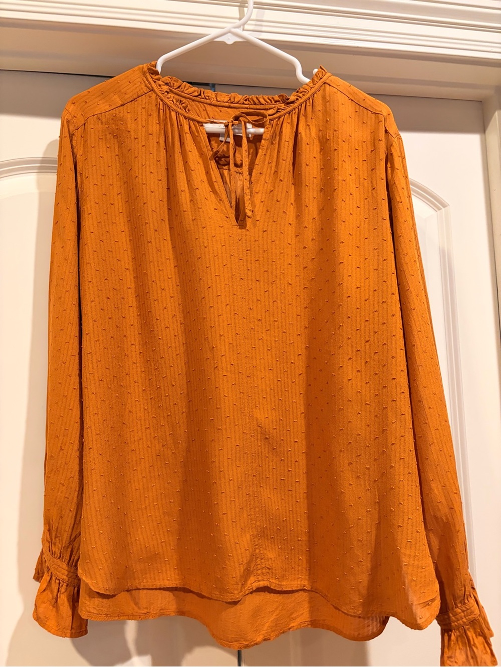 LOFT Tie-Neck Long Sleeve Blouse